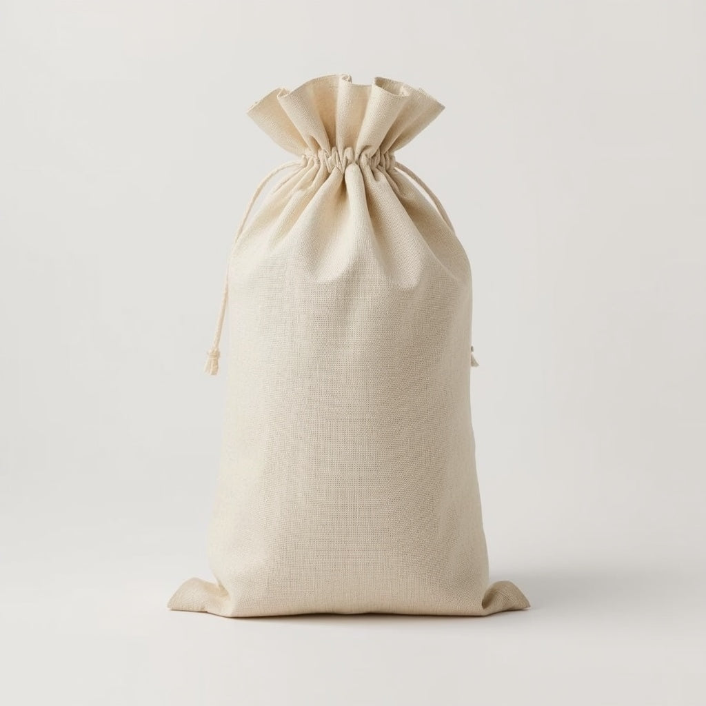 Natural Linen Bread Bag – Reusable European Flax Storage Bag with Cotton Drawstring for Artisan Loaves & Homemade Sourdough