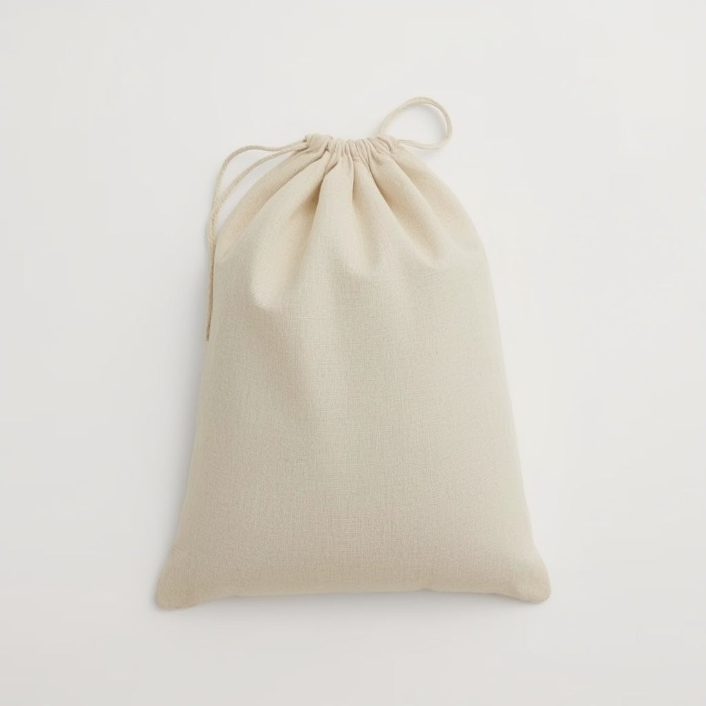 Natural Linen Bread Bag – Reusable European Flax Storage Bag with Cotton Drawstring for Artisan Loaves & Homemade Sourdough
