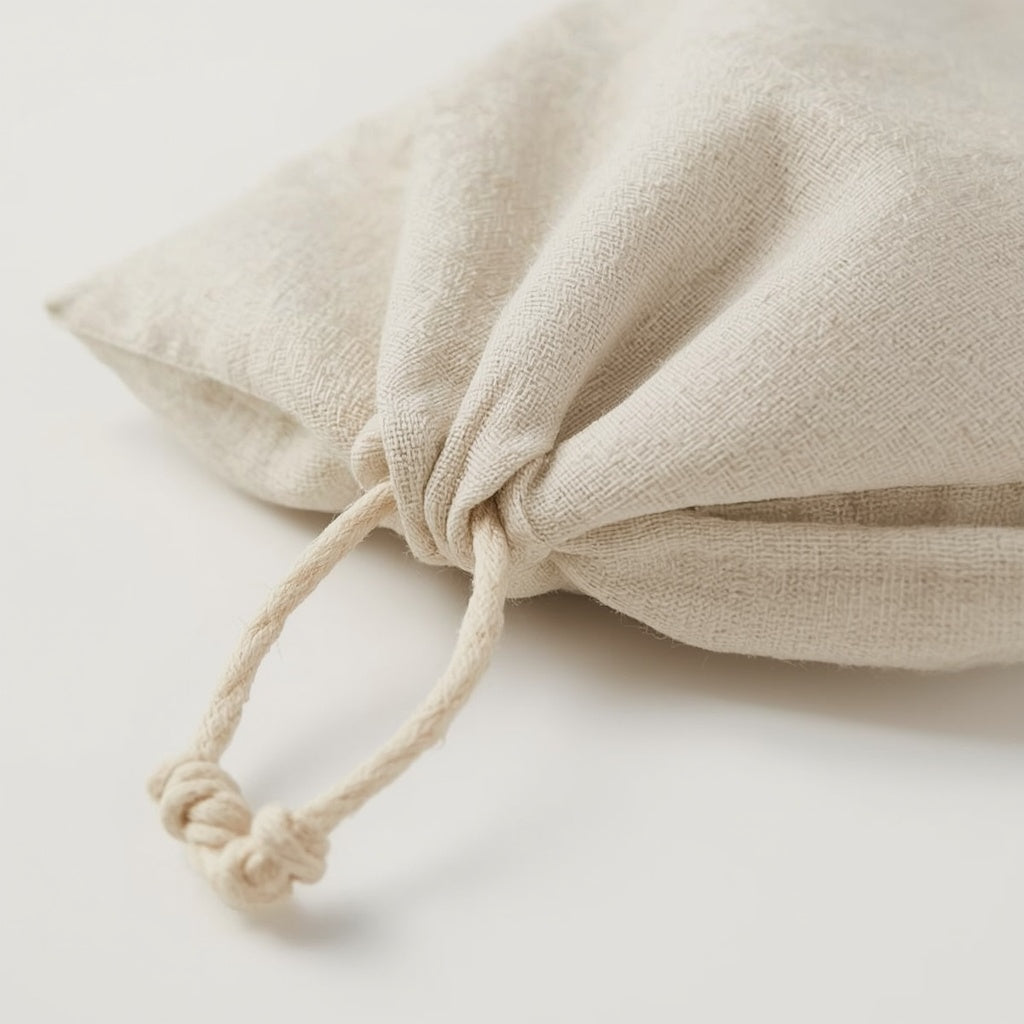 Natural Linen Bread Bag – Reusable European Flax Storage Bag with Cotton Drawstring for Artisan Loaves & Homemade Sourdough